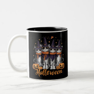 Cooles Halloween-Katzen-Geschenk für Tochter Gesch Zweifarbige Tasse