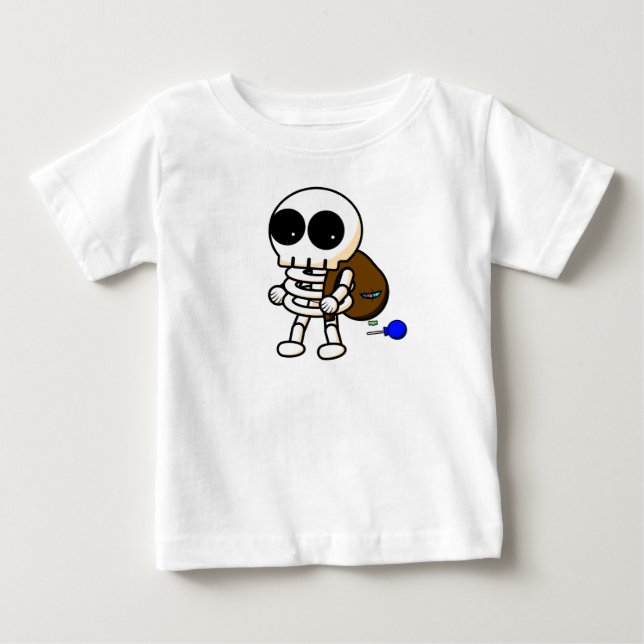 Cooles Halloween-Skelett-Baby Baby T-shirt (Vorderseite)