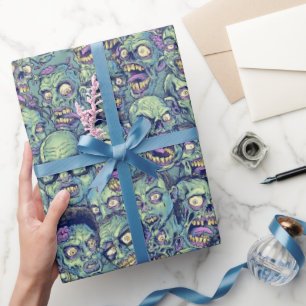cooles Halloween-Zombie-Kachelmuster Geschenkpapier