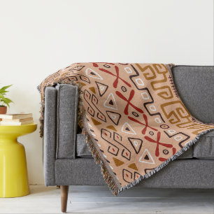 Cooles handgefertigtes Muster Aztec Pink braun Decke