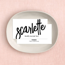 Cooles handgeschriebenes Brush-Script weiß Visitenkarte