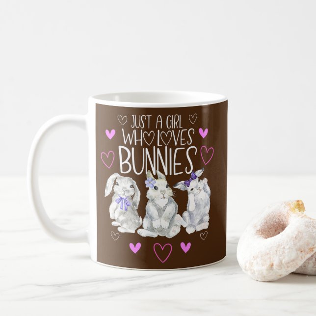 Cooles Hasen nur ein Mädchen, das Bunnies Lieben  Kaffeetasse (Mit Donut)