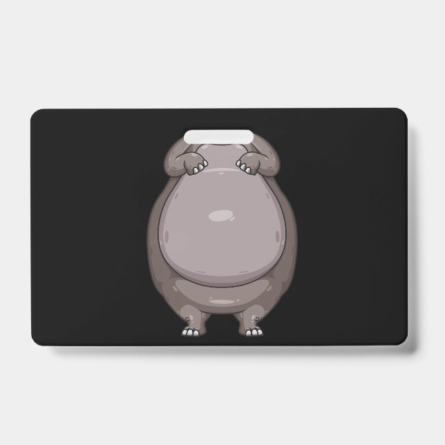 Cooles Headless Hippo Halloween Kostüm Funny Lazy Ausweis (Vorderseite)