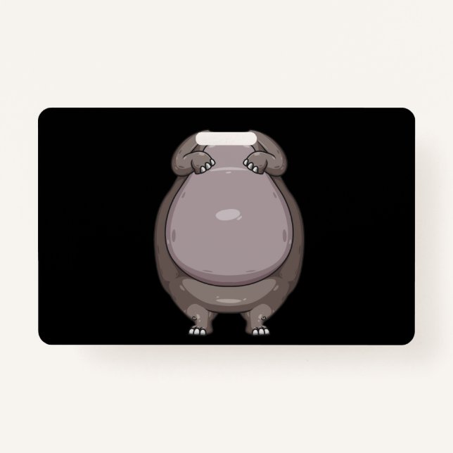 Cooles Headless Hippo Halloween Kostüm Funny Lazy Ausweis (Vorderseite)