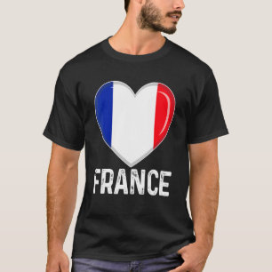 Cooles Herz Frankreich Flaggen Männer Frauen sterb T-Shirt