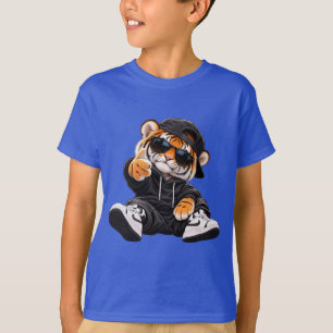 Cooles Hip Hop Tiger Jungen T-Shirt Süßer Tiger