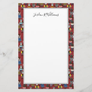 Cooles Hipster-Katzen-Muster addieren Ihren Briefpapier