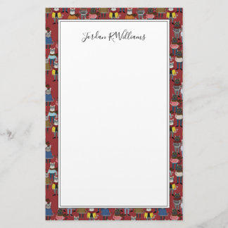 Cooles Hipster-Katzen-Muster | addieren Ihren Briefpapier