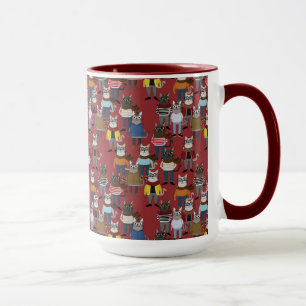Cooles Hipster-Katzen-Muster Tasse