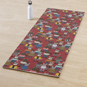 Cooles Hipster-Katzen-Muster Yogamatte