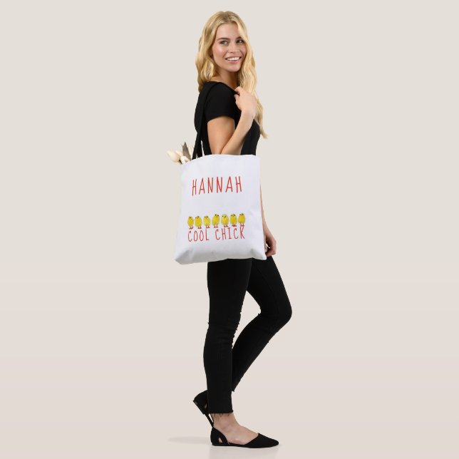 Cooles Huhn mit Namen Tasche (Am Model)