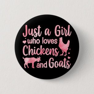 Cooles Hühner-Ziegen-Design für Frauen Mädchen Pyg Button