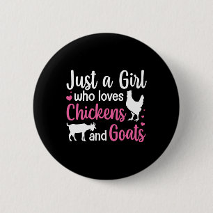 Cooles Hühner-Ziegen-Design für Frauen Mädchen Pyg Button