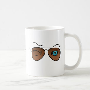 Cooles ikonisches Augenzwinkern S Aviator Brille B Kaffeetasse