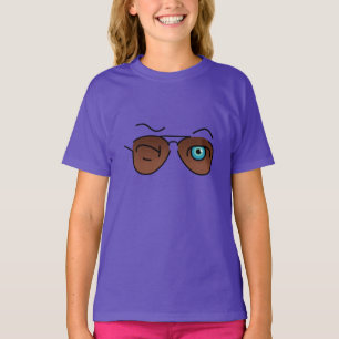 Cooles ikonisches Augenzwinkern S Aviator Brille B T-Shirt