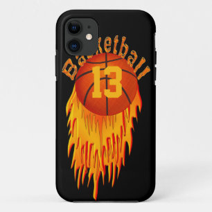 Cooles iPhone 5 Hüllen für Jungen, Flaming Basketb