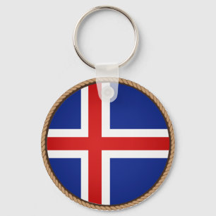 Cooles Island-Flaggen-Siegel Schlüsselanhänger
