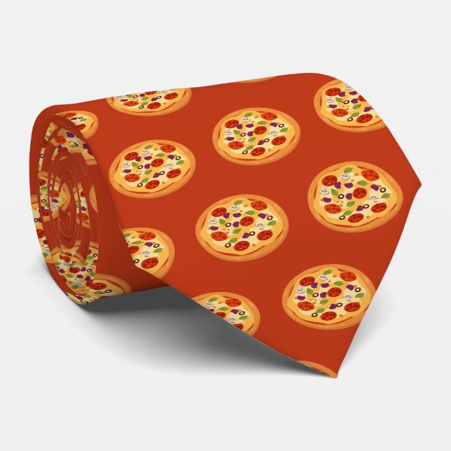 cooles italienisches Pizzagekachelmuster Krawatte (Gerollt)