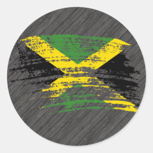 Cooles jamaikanisches Flaggendesign Runder Aufkleber