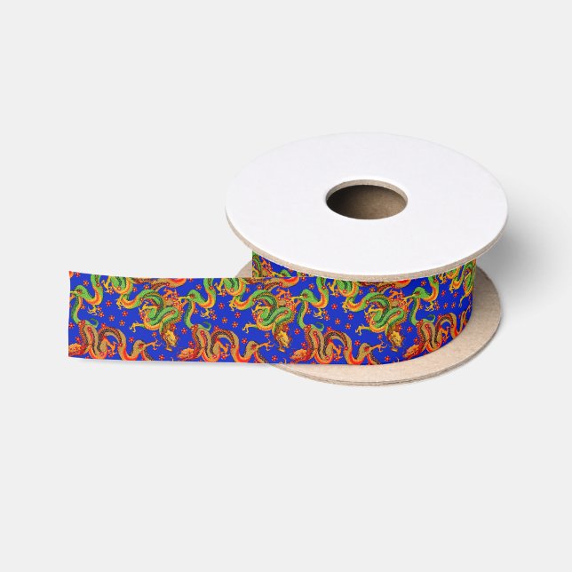 cooles japanisches Drachenschild mit Party  Satinband (Spule)