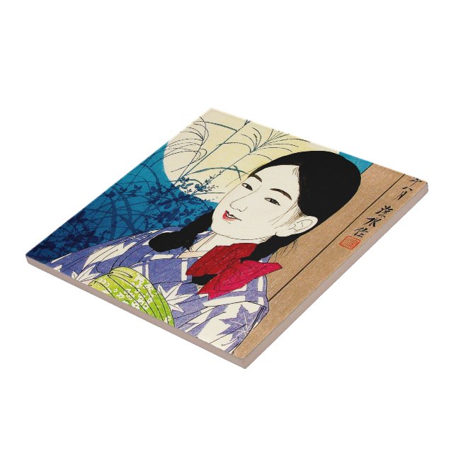 Cooles japanisches Schönheitsjunges Mädchen Natori Fliese (Seite)