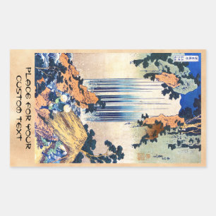 Cooles japanisches Vintages Ukiyo-e-Wasserfall Hok Rechteckiger Aufkleber