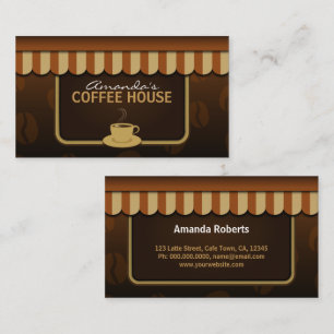 Cooles Kaffee-Geschäft Brown und beige Visitenkarte