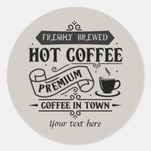 Cooles Kaffeehaus individuell anpassbar Runder Aufkleber