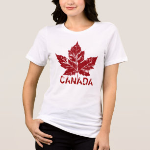 Cooles Kanada-T-Shirt Retro-Ahornblatt-Souvenir Tri-Blend Shirt