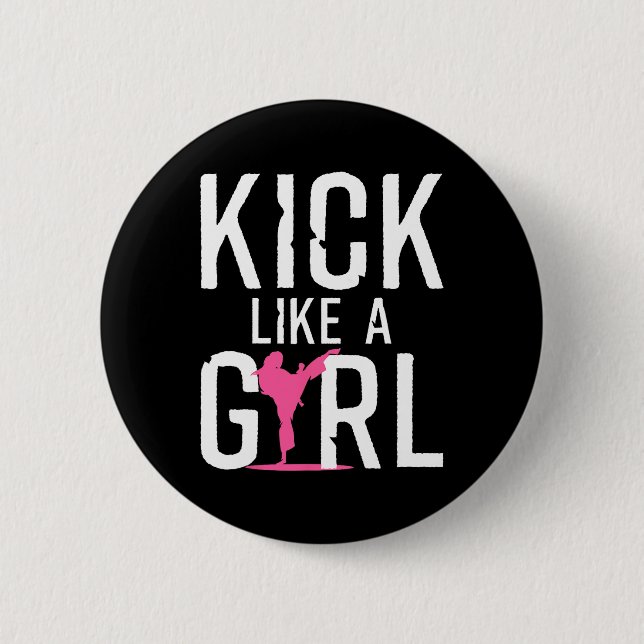 Cooles Karate-Geschenk Kickboxing Button (Vorderseite)