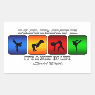 Cooles Karate ist es eine Lebensart Rechteckiger Aufkleber