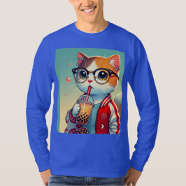 Cooles Katzen-Trinkboba T-Shirt