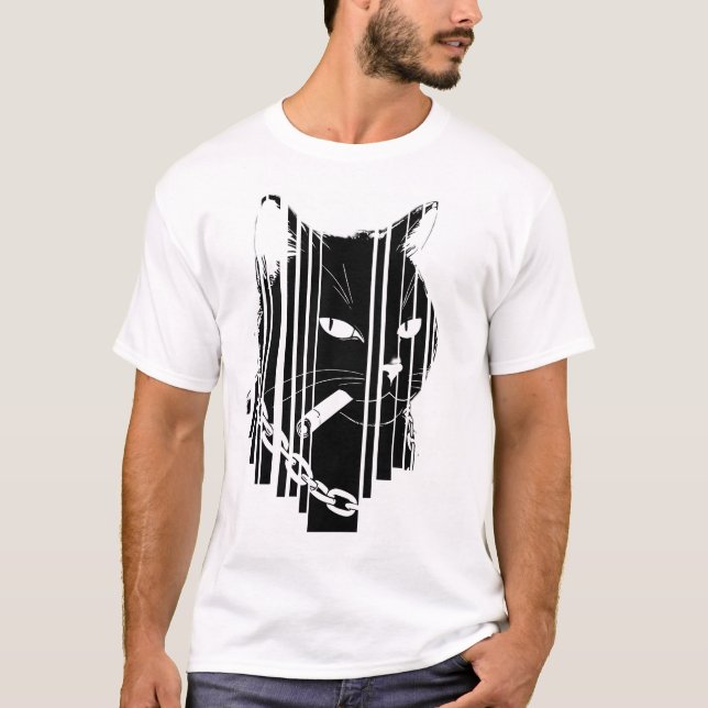 Cooles Katzenbild T-Shirt (Vorderseite)