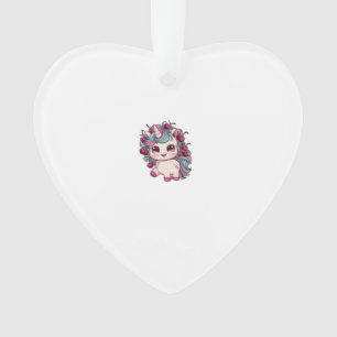 Cooles kawaii Einhorn mit Kirschen Langarm T-Shirt Ornament