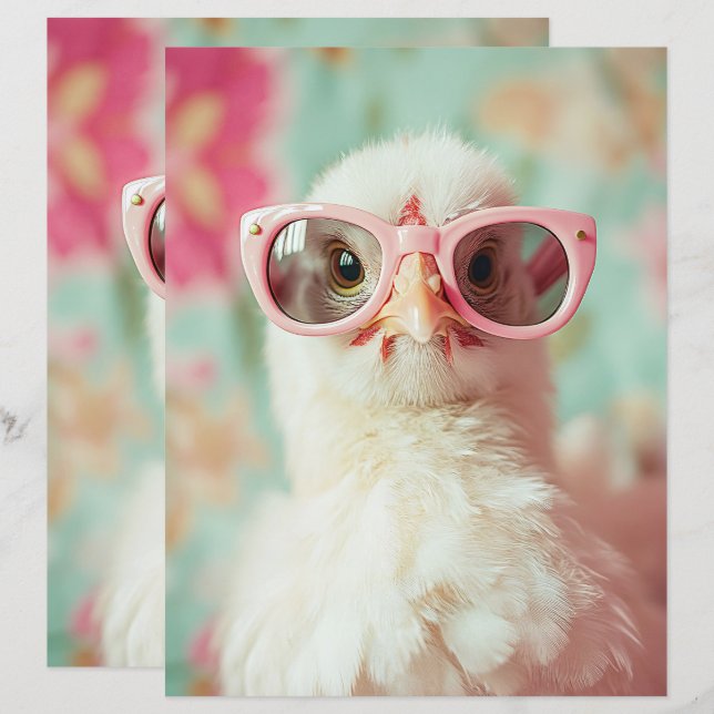 Cooles Kick and Pink Brille Spring Scrapbook Paper (Vorne/Hinten)