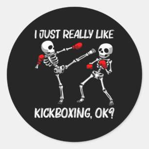 Cooles Kickboxing-Design für Männer Frauen Kickbox Runder Aufkleber