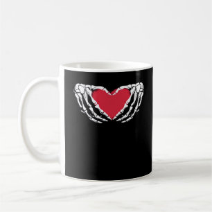 Cooles klassisches Funny Skeleton Handherz - Valen Kaffeetasse
