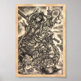 Cooles klassisches Vintages japanisches Dämon-Täto Poster