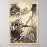 Cooles klassisches Vintages japanisches Drachen-Ta