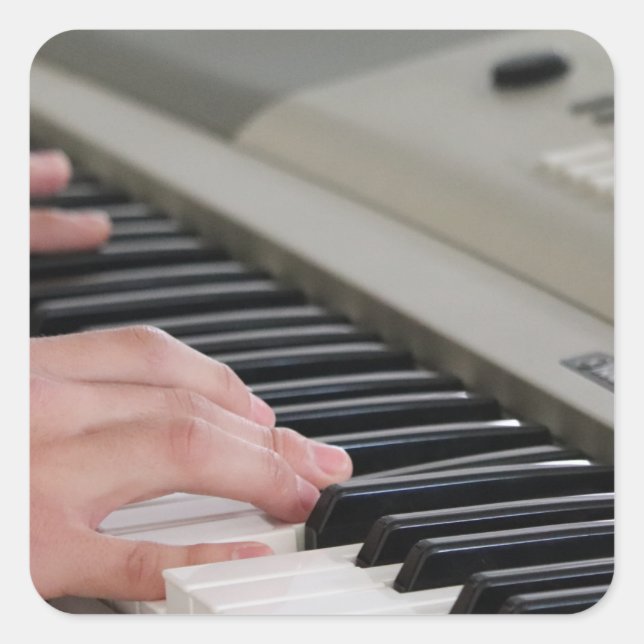 Cooles Klavier Quadratischer Aufkleber (Vorderseite)