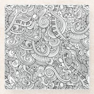 Cooles Klavier und Keyboard - musikalisches Thema Glasuntersetzer