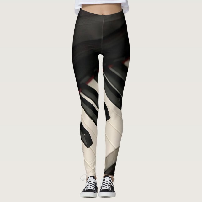Cooles Klavierdesign Leggings (Vorderseite)