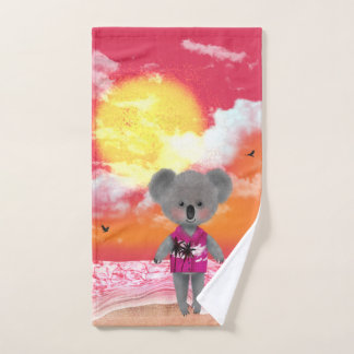 Cooles Koala am Strand von Sunset Beach Handtuch