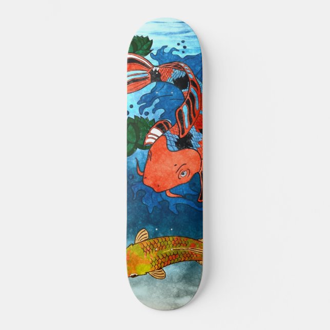 Cooles Koi Fish Skateboard - Maßgeschneiderte Größ (Vorderseite)