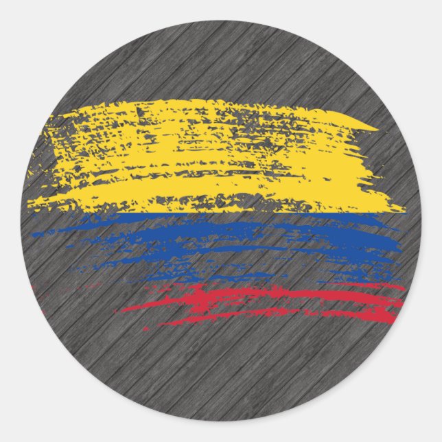 Cooles kolumbianisches Flaggendesign Runder Aufkleber (Vorderseite)