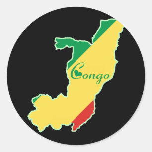 Cooles Kongo-Brazzaville Runder Aufkleber