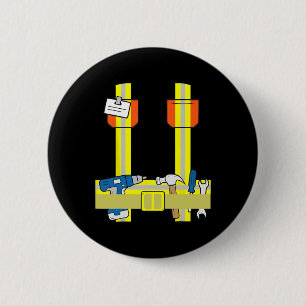 Cooles Kostüm für Bauarbeiter Button