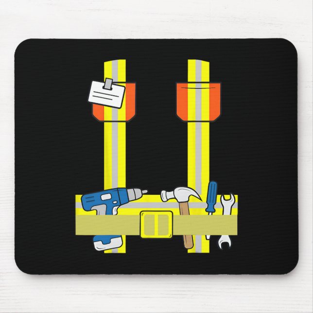 Cooles Kostüm für Bauarbeiter Mousepad (Vorne)