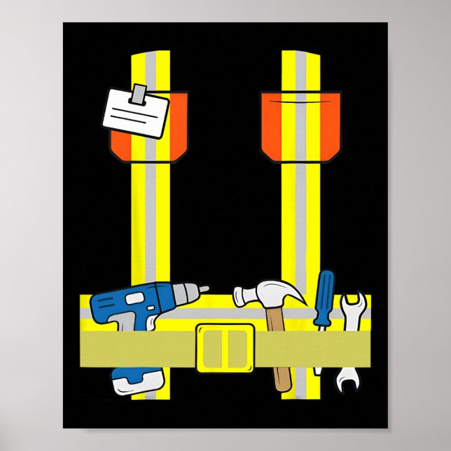 Cooles Kostüm für Bauarbeiter Poster (Vorne)