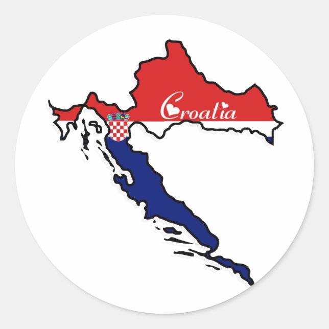 Cooles Kroatien Runder Aufkleber (Vorderseite)